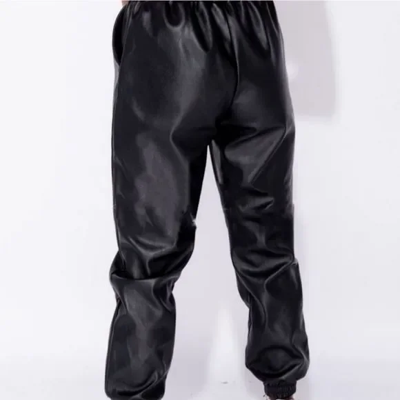 Black Faux Leather Pants